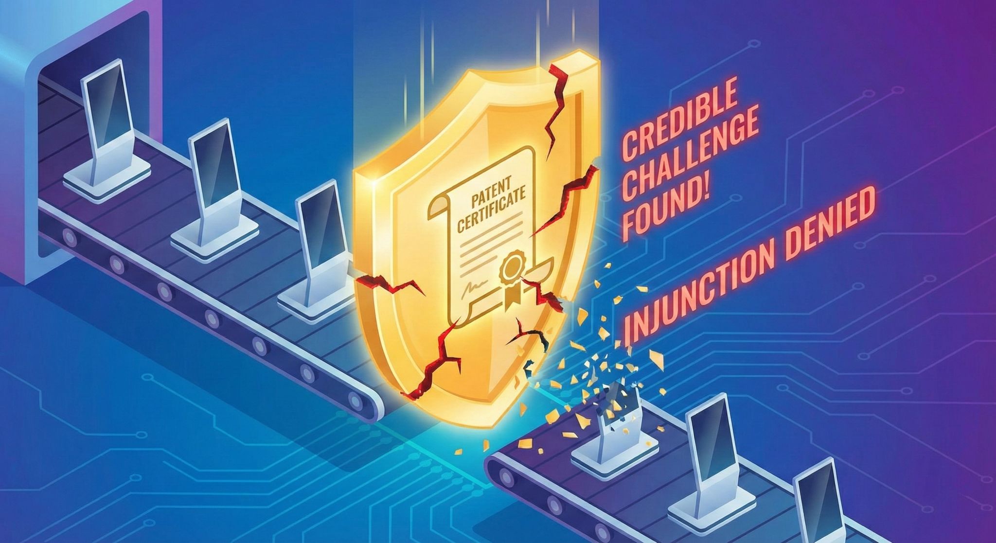 Patent infringement risk and injunction concept
